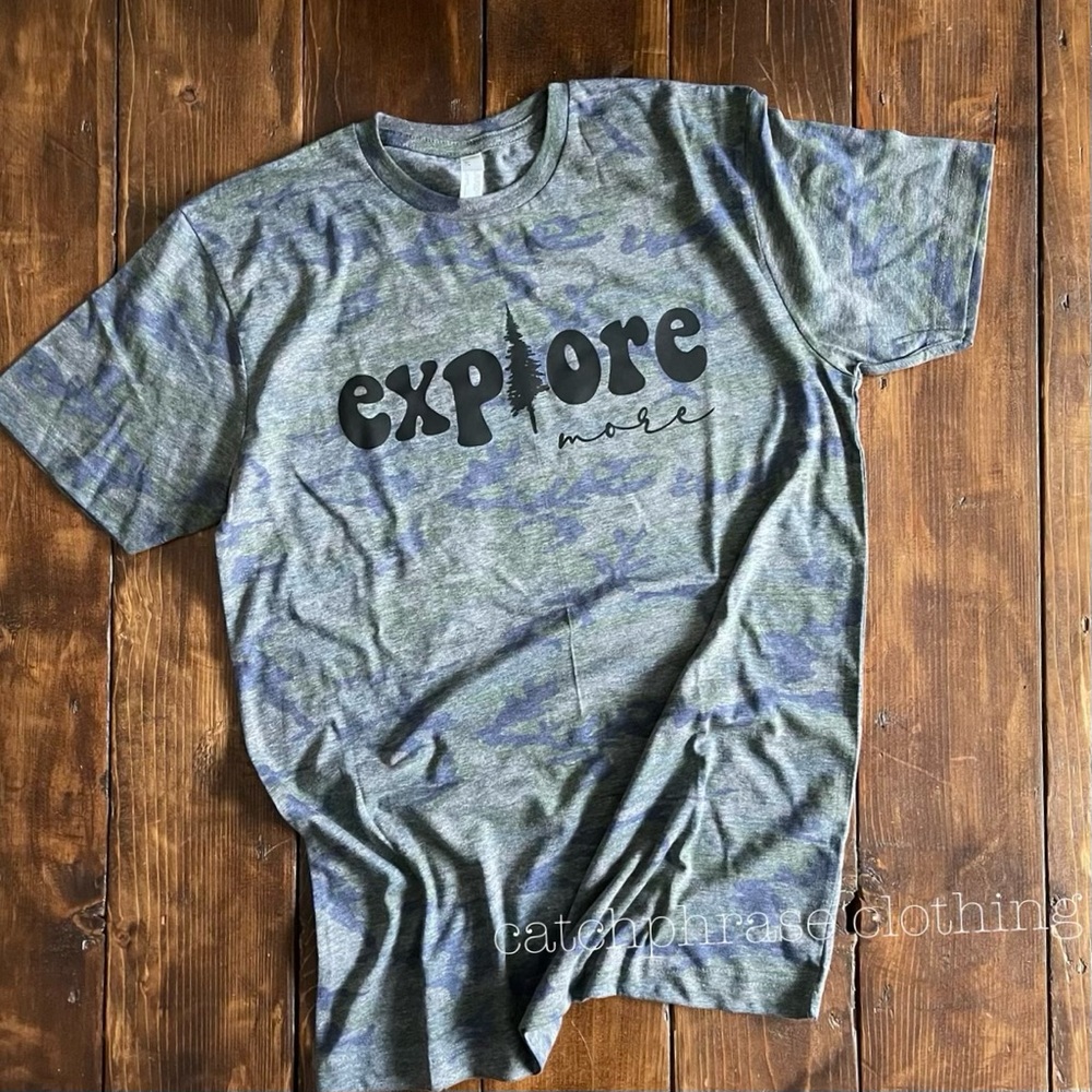 EXPLORE MORE camouflage t-shirt size M